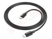 Cable de datos de alta calidad negro Hoco X96 de carga rápida 60W 3A con conectores USB Tipo C a USB Tipo C de 1m longitud, en blister